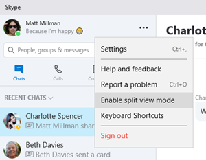 mac skype for business chats open in new window